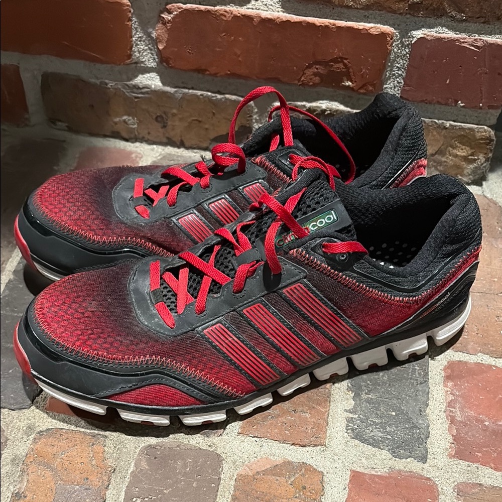 Adidas Black and Red Running Sneakers